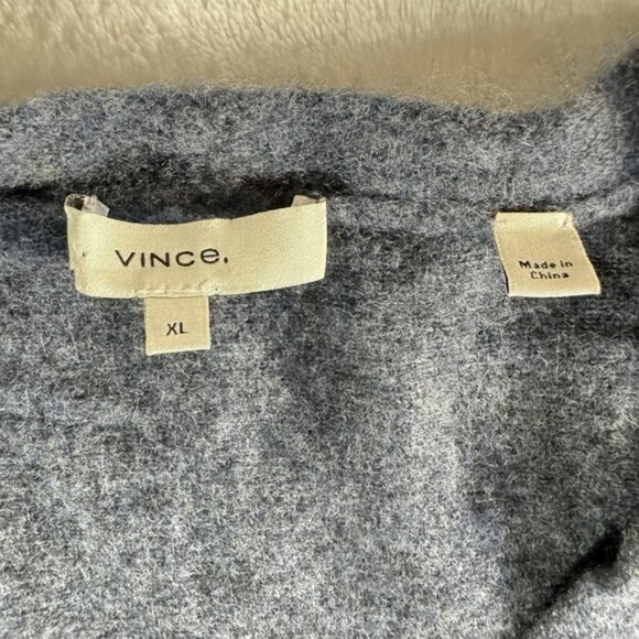 Vince Cashmere Boxy Weekend Long Sleeve V-Neck Cozy Luxury Gray Sweater X-Large - Picture 3 of 7